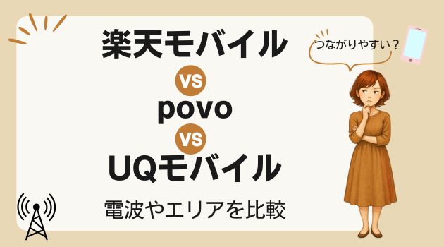 楽天モバイル povo UQモバイル 比較