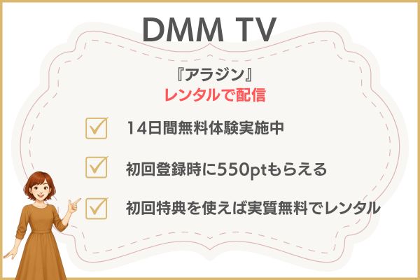 実写版「アラジン」の配信状況 DMM TV