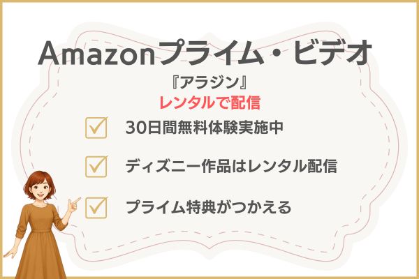 実写版「アラジン」の配信状況 Amazonプライム・ビデオ