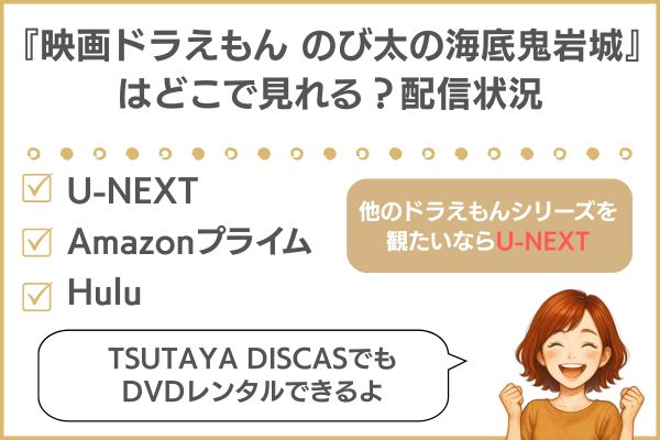 映画ドラえもん のび太の海底鬼岩城　配信状況