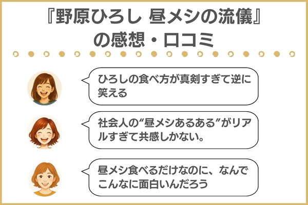 『野原ひろし 昼メシの流儀』は面白い？評価と口コミ