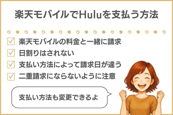 楽天モバイルでHuluを支払う方法