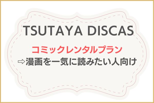 TSUTAYA DISCASの料金コミックレンタル