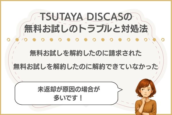 ツタヤディスカスの無料期間のトラブル